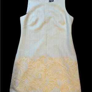 Vince Camuto Cream Sheath Halter Midi Dress